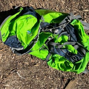 Green Deuter Fox (kids) 40L hiking backpack